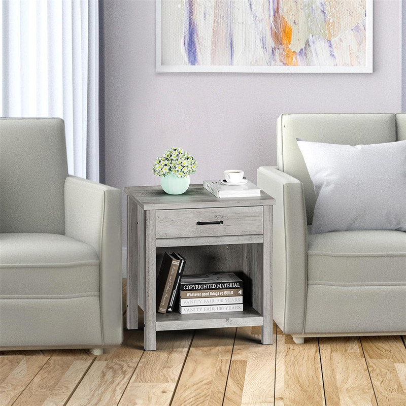 Ensemble de 2 tables de chevet Jazlee Grey