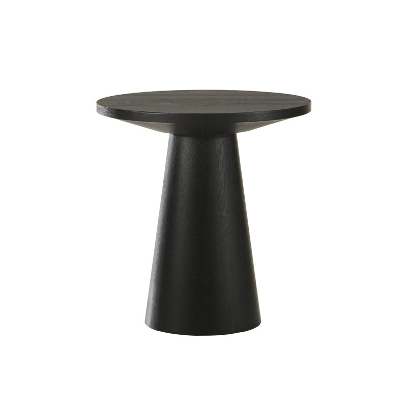 Table de canapé en bois massif Andreacchio, Noir mat