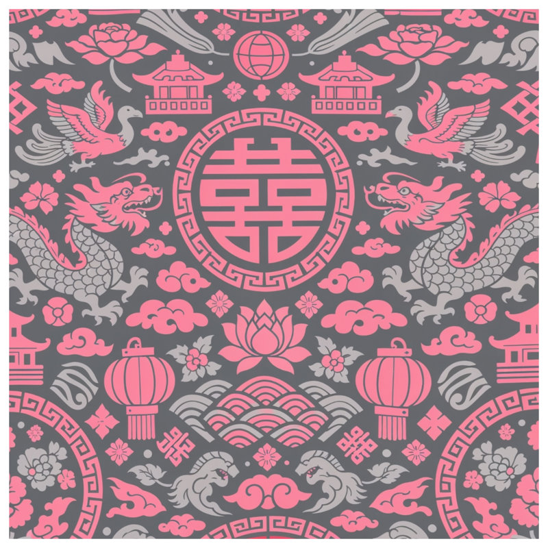 Édredon rose à motif asiatique, Twin Extra Long