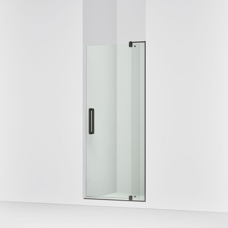 Revel 27.25'' x 70'' Pivot Shower Door with CleanCoat® Technology, Crystal Clear, Anodized Dark Bronze