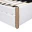 Lit plateforme simple tapissier blanc avec construction et couchette - Rembourrage en molleton doux-460351261-460351262
