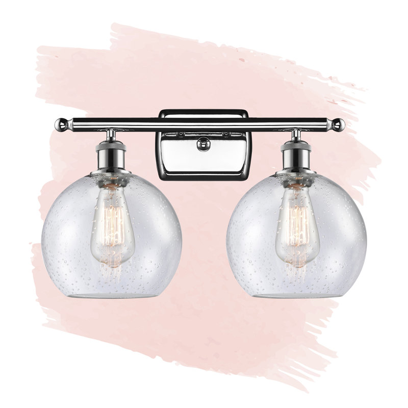 Baptista 2 - Light Dimmable Vanity Light, 6 Watt Vinage LED Bulb, Polished Chrome, Cased Matte White Seedy