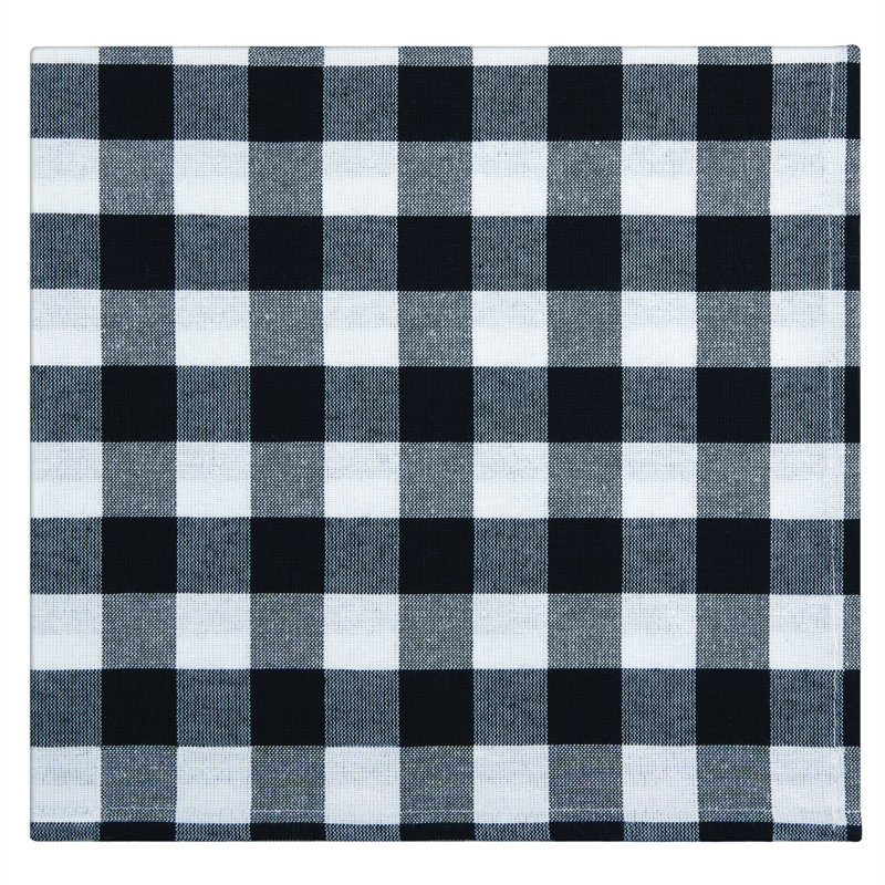 Serviette 17 po Gerede Elegance, Noir et blanc