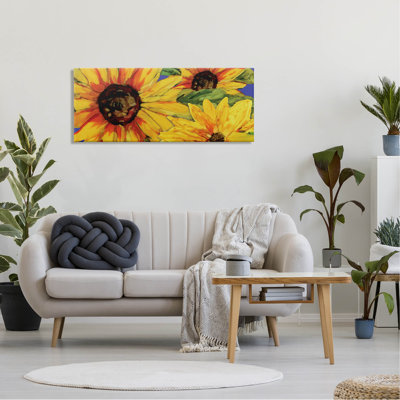 Trio de tournesols modernes jaunes par estampe numérique par Erica Christopher