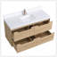 Ensemble de meuble-lavabo simple 48 po, meuble-lavabo mural avec plateau blanc, meuble-lavabo flottant avec tiroirs et tablette à fermeture en douceur, meuble-lavabo simple avec plateau