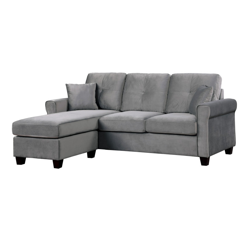 Canapé modulaire Saleme, Velours gris