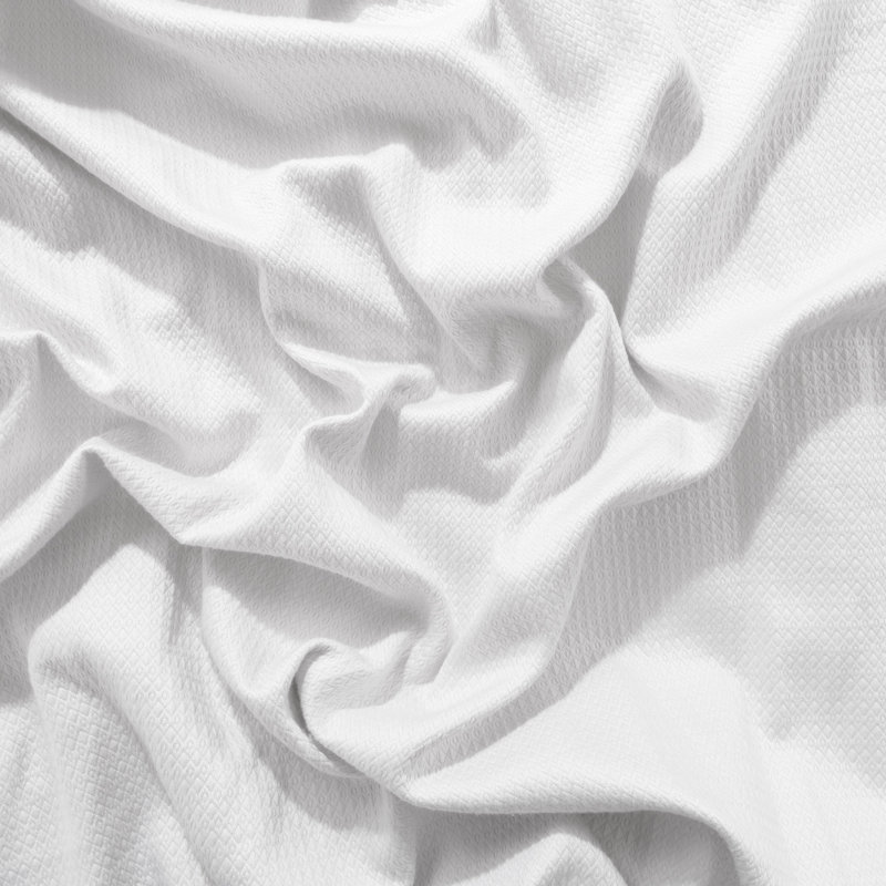 Couverture en coton , Blanc, Lit simple