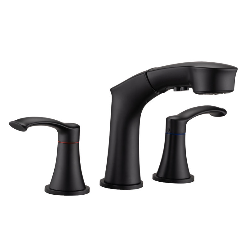 Widespread Bathroom Faucet, Matte Black