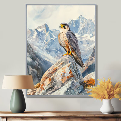 Tuckerton Peregrine Falcon In The Mountains I - Hawk Wall Art for Living Room
