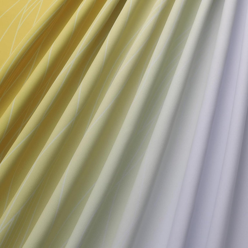 Blackout Curtain Pair, Yellow/Greyish White