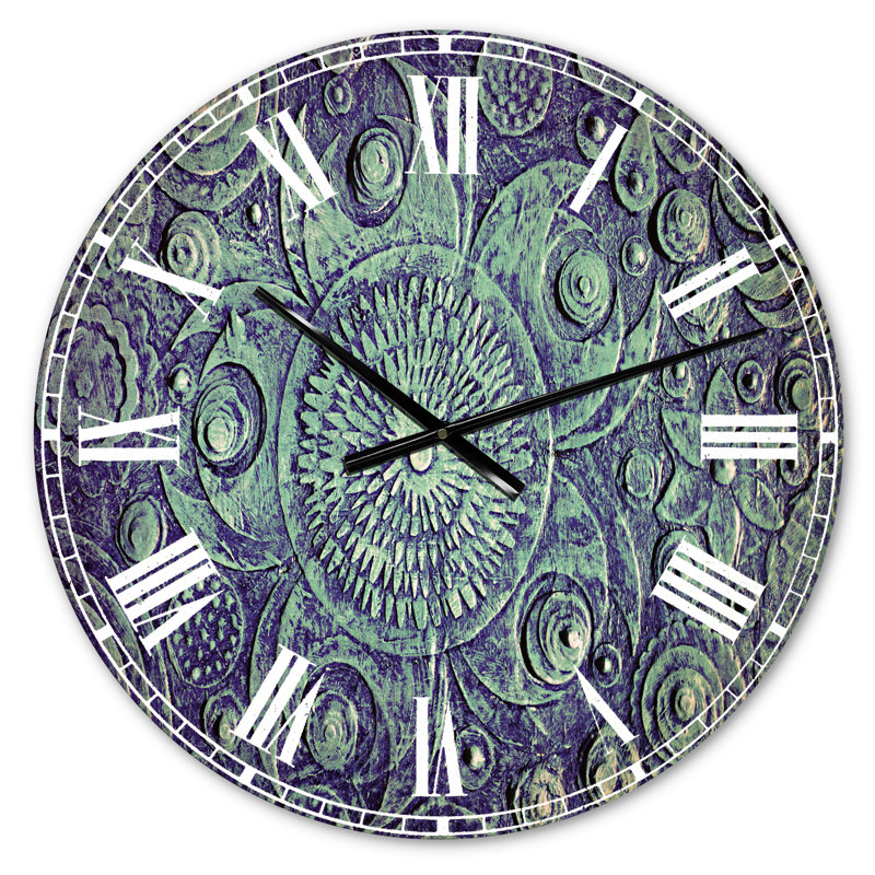 Cercle de fleurs bleues - Horloge murale traditionnelle, Petit