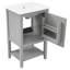 Meuble-lavabo de salle de bain avec lavabo, armoire de salle de bain avec porte à fermeture douce, support de rangement et tablette ouverte