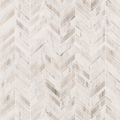 Rosavena Chevron 12 in. x 12 in. Polished Marble Mosaic Floor and Wall Tile