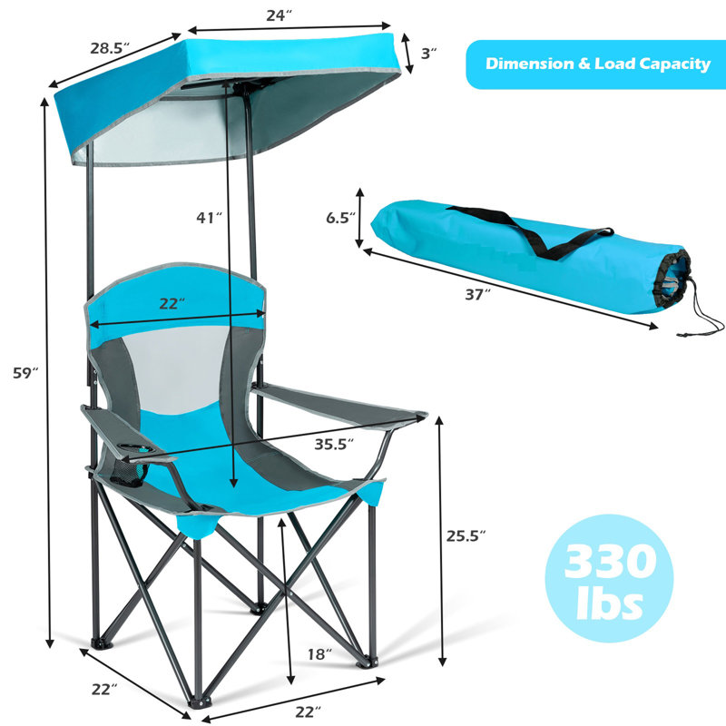 Chaise de camping pliante Nimmons, Bleu