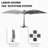 Slovin 118.11'' x 118.11'' Rectangular Lighted Cantilever Umbrella-1366806498