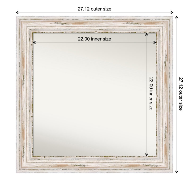 Gemini Solid Wood Rectangle Wall Mirror, 27" H x 27" W