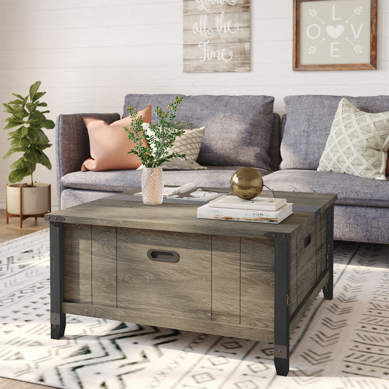 Table basse à plateau relevable Ivybridge, Chêne gris rétro
