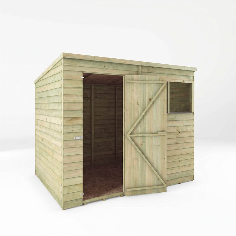 Mercia 8 x 6ft Overlap Pent Shed, No