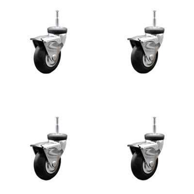 Chrome and Rubber Caster