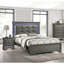Table de chevet de style contemporain avec 2 tiroirs fonctionnels gris