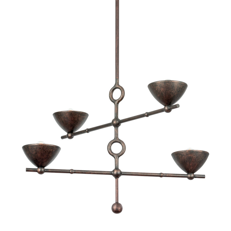VISHAL Chandelier, 26.50" H x 38" W x 38" D, 4