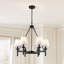 Lustre de style campagnard à 6 lumières 25,19 po-132210329