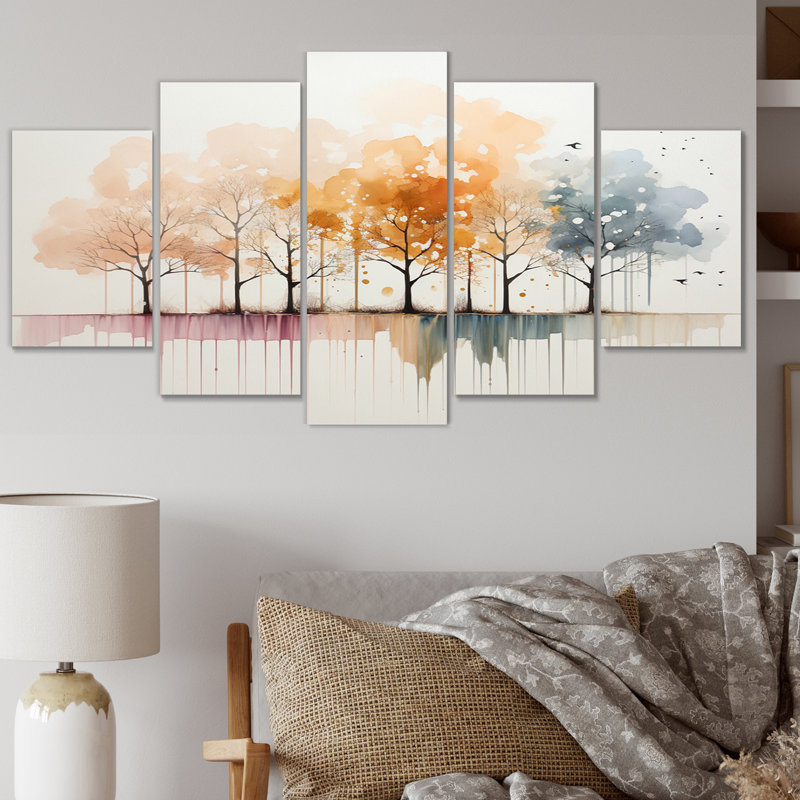 Minimalism Yellow Tree Solitude II Landscape & Nature Wall Decor on Metal