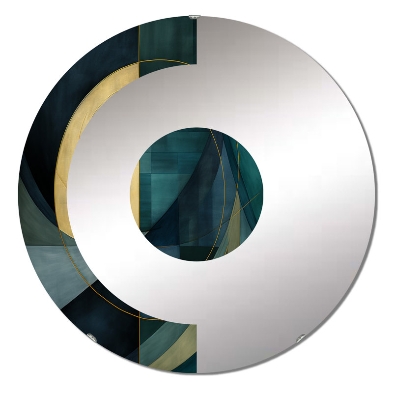 Glennys - Miroir mural demi-cercle, 23,6 po x 23,6 po