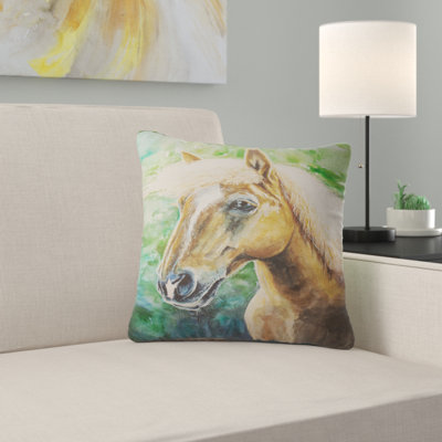 Grand cheval Hafliner - coussin à imprimé animal