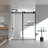 56-60"W X 70"H Frameless Double Sliding Shower Door,5/16" (8Mm) Thick SGCC Tempered Clear Glass,Double Side Easy Clean Coat,Matte Black Nickel Finished With Buffer-119869659