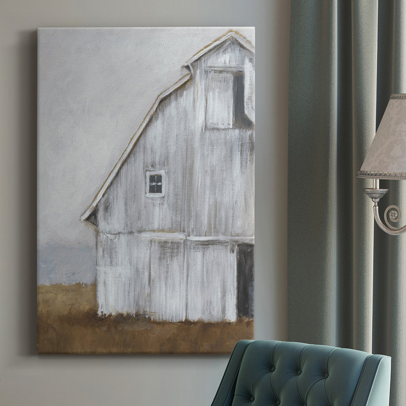 Abandonné grange II - peinture sur toile tendue, H 12 po x l 8 po x P 1 po