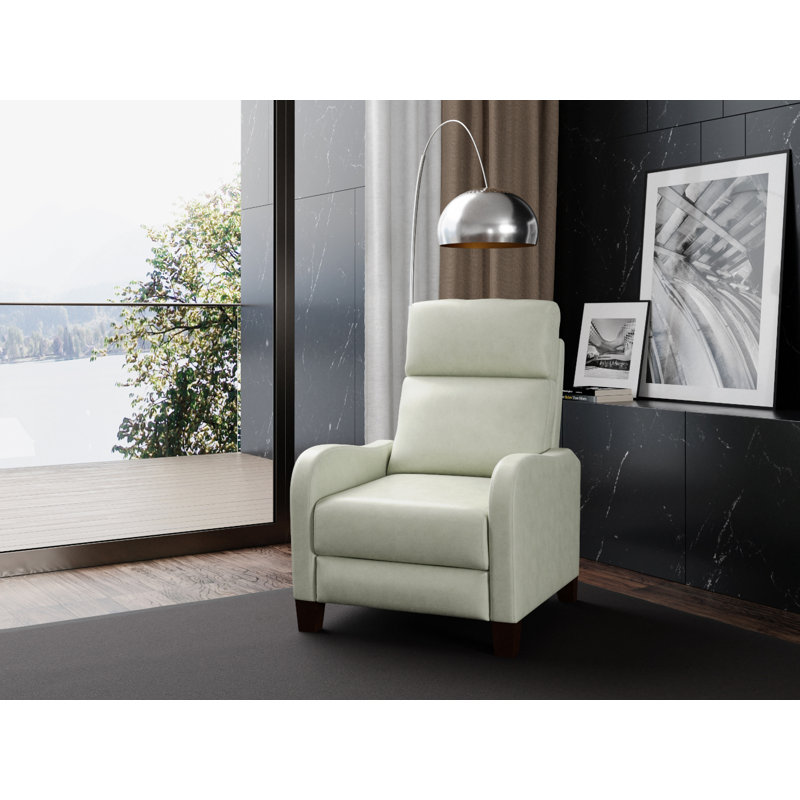 Fauteuil inclinable manuel standard en cuir de 29,5 po Grenola, Cuir synthétique perle