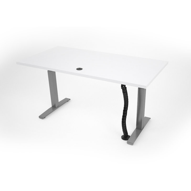 Bureau à hauteur réglable REVOH, Blanc glacier, H 50 po x l 48 po x P 30 po