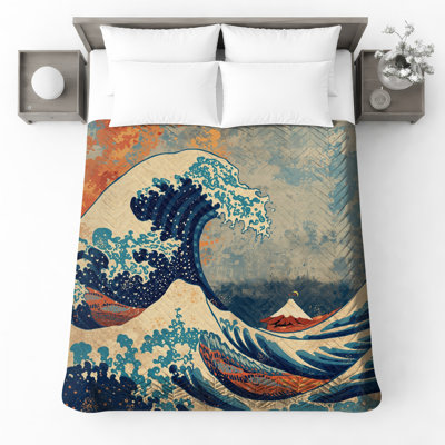 Couvre-lit matelassé japonais Ocean Wave de toutes tailles