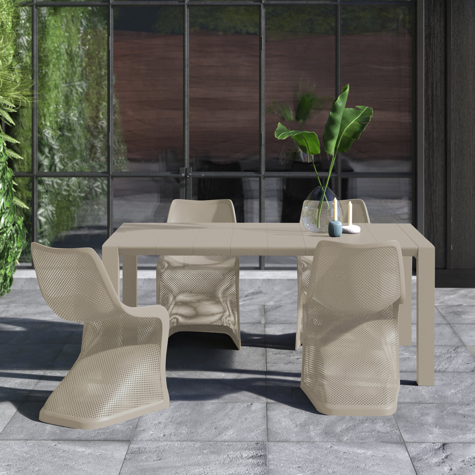 Farrah 86" Patio Dining Set, Dove Gray
