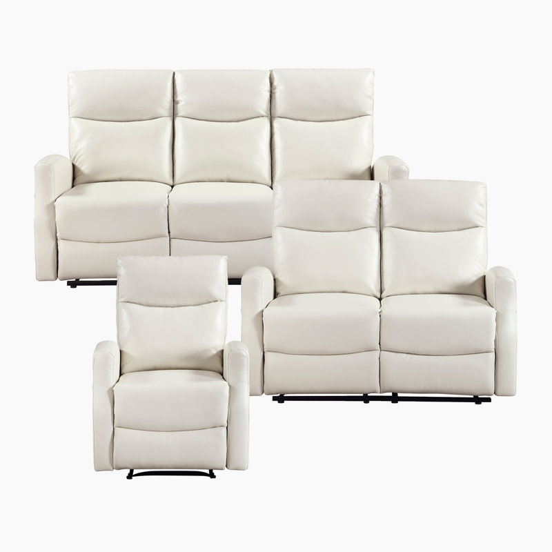 Ensemble de salon inclinable 3 pièces en similicuir Pearces