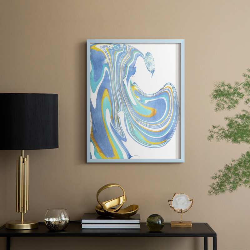 Galaxie V Framed Print - Solid Wood, Blue, 15" H x 12" W