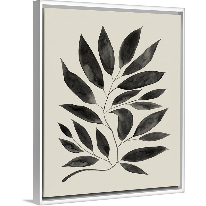 Art mural sur toile Branched Composition II, H 16 po x l 13 po, Toile avec cadre blanc