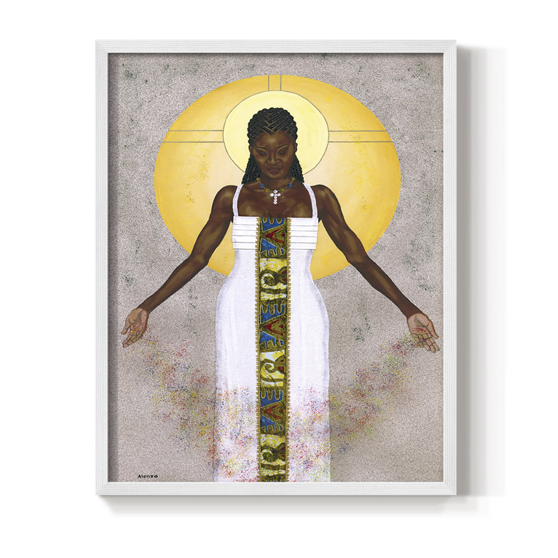 «Her Peace», reproduction encadrée - bois massif, Blanc, H 14 po x l 11 po