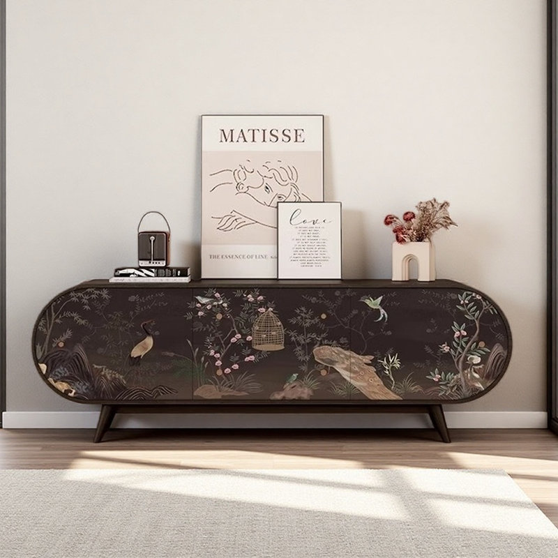 Meuble télé de style français avec rangement noir