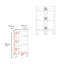 Tablette d'angle avec trois tablettes Gisela, blanc