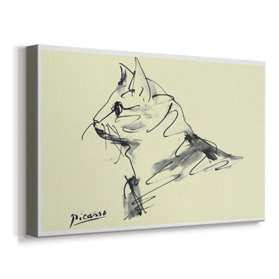 Chat (Le Chat) - Dessin au trait - Pablo Picasso-Toile tendue avec châssis-c. 1950