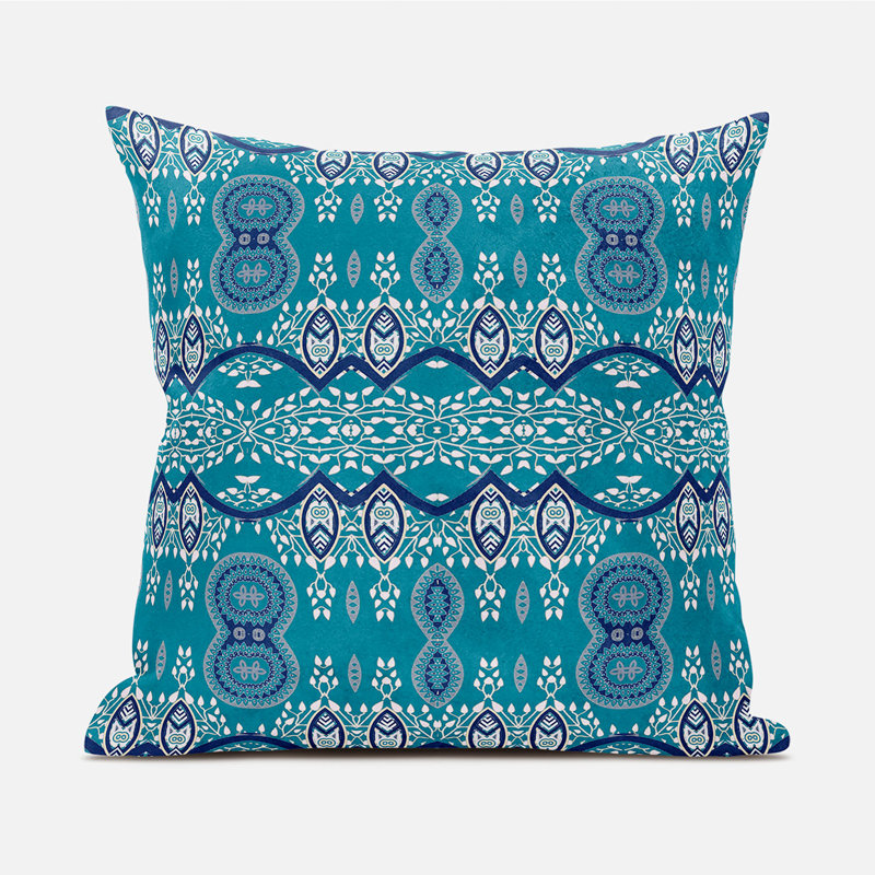 Floral Square Cushion, 46cm H x 46cm W, Light Green/Beige