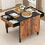 78.74" W Drop Leaf Dining Table For 2-8 People, Extendable Kitchen Dining Table With 4 Fabric Drawers