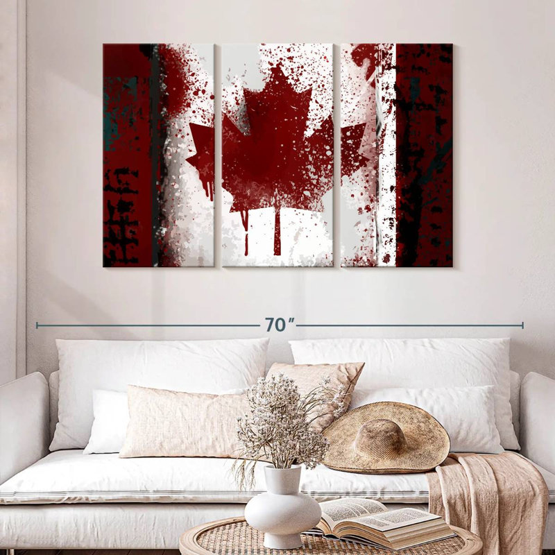 Borges Rustic Canada Flag, 32" H x 50" W