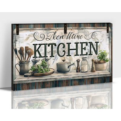 Grande affiche rétro de style campagnard encadré de nourriture de campagne de nature morte à base d'herbes, reproduction d'art de cuisine prête à être suspendue pour des décorations de salle à manger, 24 po x 36 po