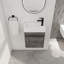 Meuble-lavabo mural 18 po avec lavabo en résine blanche et porte d'armoire à fermeture en douceur 18 po-1822080092