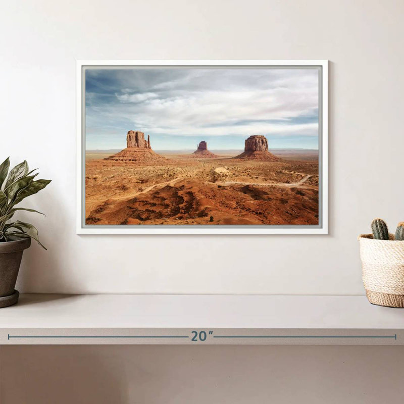 Arizona Monument Valley, Floating Frame White, 13" X 9"