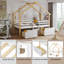 Playful House Bed With Storage Drawers - 3Ft Single Children's Bed In White & Natural