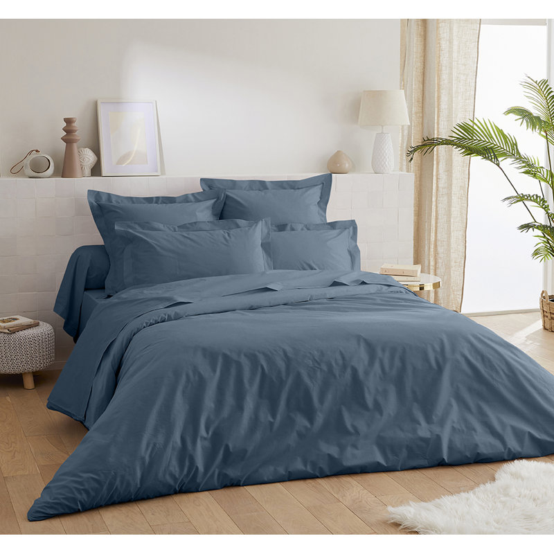 Hazelanne Solid Colour Duvet Cover with Pillowcases, 220 x 240cm Duvet Cover, Lagoon